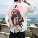 Chaqueta Kimono de Hombre Guerrero Japonés Blanco