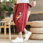 Pantalón Estilo Japonés Para Hombre Koï Carp Rojo