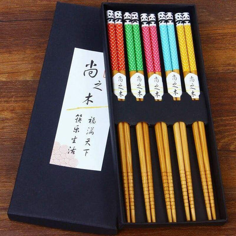 Caja De Palillos Japoneses Panda Kawaii Colores