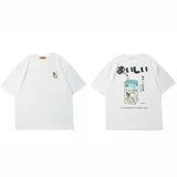 Camiseta Estilo Japonés Harajuku Blanco