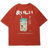 Camiseta Estilo Japonés Harajuku Naranja