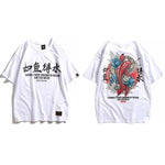 Camiseta Japonesa Koï & Lotus Blanco