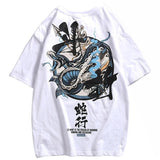 Camiseta Japonesa Serpiente Venenosa Blanco Logo