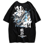 Camiseta Japonesa Serpiente Venenosa Negro Logo
