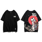 Camiseta Japonesa de Hip Hop Negro