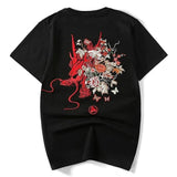 Camiseta con Bordado de Dragón Japonés