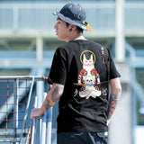 Camiseta con Estampado Japonés Gato Samurai Modelo
