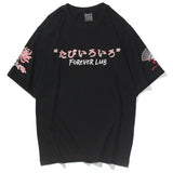Camiseta con Estampado de Geisha Japonesa Negro