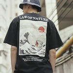 Camiseta de la Ley Japonesa de la Naturaleza Negro Modelo