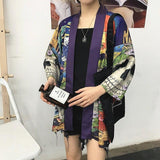 Chaqueta Estilo Kimono Con Calavera Para Frente