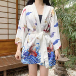 Chaqueta Estilo Kimono Fénix para Mujer Blanco Modelo