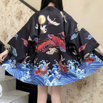 Chaqueta Estilo Kimono Fénix para Mujer Negro Espalda
