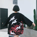 Chaqueta Estilo Kimono Vuelo De Grulla Para Mujer Espalda