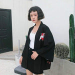 Chaqueta Estilo Kimono Vuelo De Grulla Para Mujer Perfil