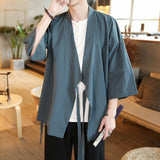 Chaqueta Kimono Con Doble Botón gris