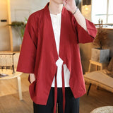 Chaqueta Kimono Con Doble Botón Rojo