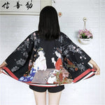 Chaqueta Kimono Con Juego De Cartas Para Mujer Bordado