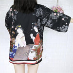 Chaqueta Kimono Con Juego De Cartas Para Mujer Espalda