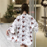 Chaqueta Kimono Para Mujer Haru Blanco Espalda