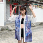 Chaqueta Kimono Transparente Para Mujer Mangas
