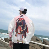 Chaqueta Kimono de Hombre Guerrero Japonés Blanco Espalda