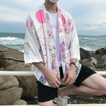 Chaqueta Kimono de Hombre Guerrero Japonés Blanco Frente
