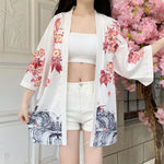 Chaqueta Kimono para Mujer Estilo Japonés Blanco Frente