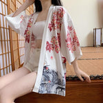 Chaqueta Kimono para Mujer Estilo Japonés Blanco Modelo