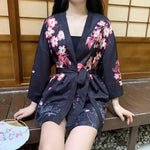 Chaqueta Kimono para Mujer Estilo Japonés Negro Modelo