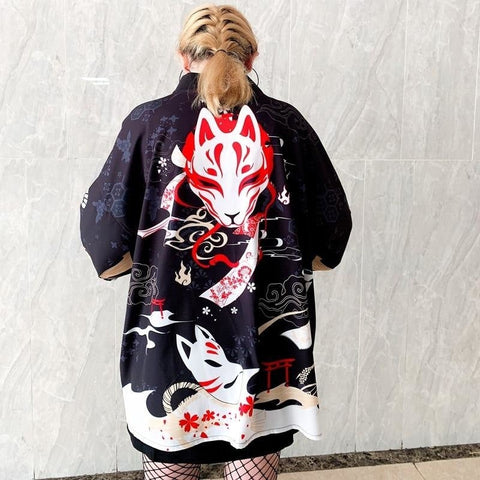 Chaqueta Kimono para Mujer Oji Kitsune Espalda