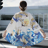 Chaqueta Kimono para Mujer Shizenkai Blanco Espalda