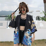 Chaqueta Kimono para Mujer Shizenkai Negro Frente