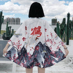Chaqueta de Espíritu Kimono Japonés para Mujer Blanco Espalda