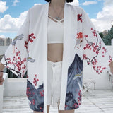 Chaqueta de Espíritu Kimono Japonés para Mujer Blanco Frente
