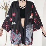 Chaqueta de Espíritu Kimono Japonés para Mujer Negro Frente