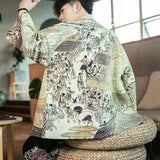 Chaqueta kimono Para Hombre Estampe Espalda