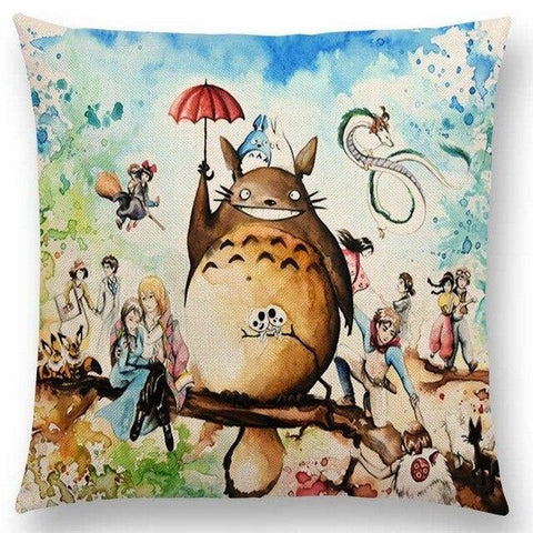 Funda De Cojín Japonés - Totoro Y Amigos