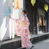 Kimono Japonés Furisode Para Mujer Con Abanico