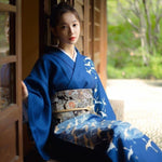 Kimono Japonés Mujer Azul Rey Modelo
