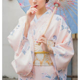 Kimono Japonés Mujer - Tsuru Y Botan Frente