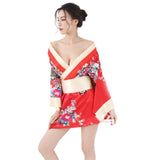 Kimono Japonés Noche - Mujer Modelo Rojo