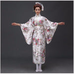 Kimono Japonés Mujer Blanco - De Verano Frente