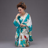 Kimono Tradicional Japonés Para Mujer - Turquesa Modelo