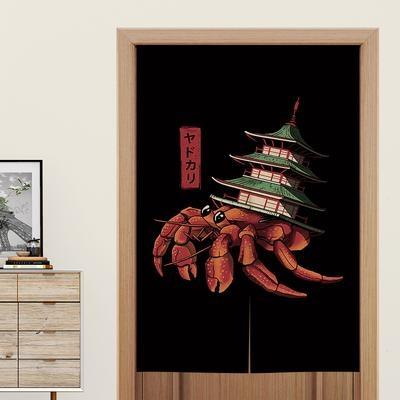 Noren Japonesa De Pagoda Y Crustáceos Colocado