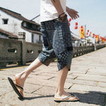Pantalones Anchos Japoneses Para Hombre Asanoha Lado