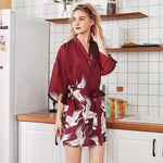 Pijama Kimono Mujer Burdeos