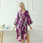 Pijama Tipo Kimono Para Mujer - Púrpura Frente