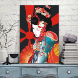 Pintura Geisha Moderna Japonesa Muro