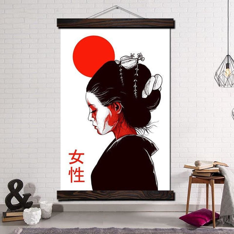 Pintura Japonesa Cara Roja