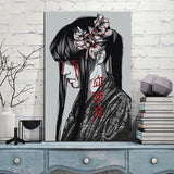 Pintura Japonesa Chica De Sangre Solo